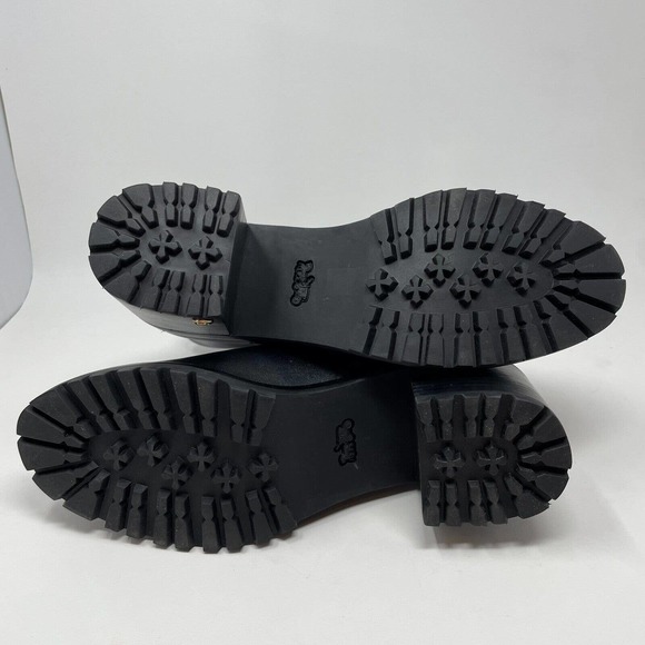 COACH Joy Lug Sole Booties Boots Womens 10 Black Leather Chunky New - Picture 5 of 10